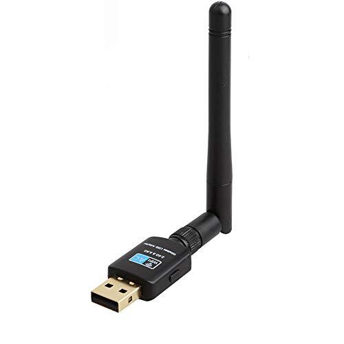 Surenhap Wifi-adapter wifi-stick 600 Mbit/s, dualband (2,4 G/150 Mbps + 5 G/433 Mbps) draadloze USB-wifi-adapter, computer, wifi met antenne-aansluiting en afneembare antenne, voor pc/laptop/notebook