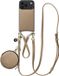 AVY Leren Hoesje Geschikt voor Apple iPhone 18 Pro | Met Koord en Mini Telefoontasje | Compatibel met MagSafe | Leather Case met 30CM & 130CM Koord & Pouch | Leather Set | Beige