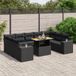 Maison Exclusive - Ensemble de meubles de jardin 10 pièces avec canapé et coussins, noir, en polyrotin