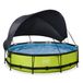 EXIT Lime Piscine Ronde ø360x76cm avec Pare-soleil et Pompe de Filtration - Vert