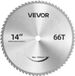 VEVOR Lame de scie 355,6 mm 66 dents lame de scie à froid avec revêtement cermet