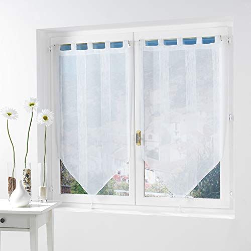 Douceur d'Intérieur Salina - Gordijn - 2 x 60 x 90 cm - Zandkleuren/Wit