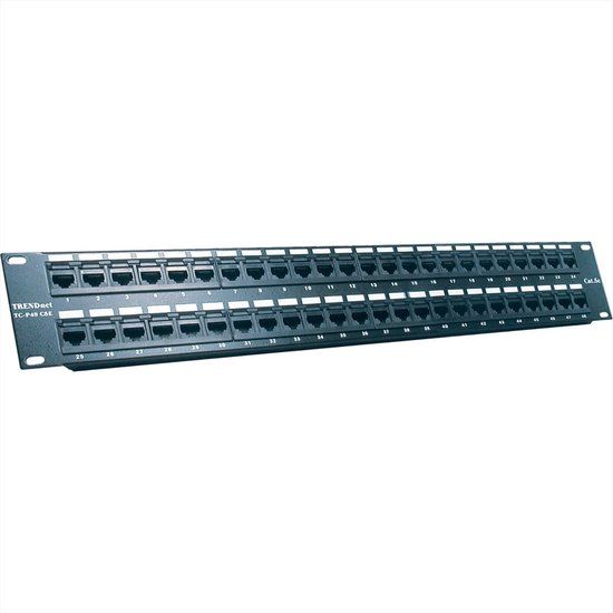 Trendnet 48-port Cat5/5e Unshielded Patch Panel Zwart Metaal