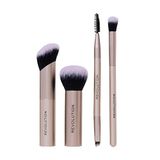 Revolution On The Glow Travel Brush Set, Reisset met 4 gezichtskwasten, synthetische haren, vegan