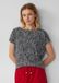 s.Oliver Vloeiend T-shirt van viscosemix met een all-over dierenprint in zwart en wit voor dames, maat 38