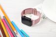 Qubix Bracelet milanais avec fermoir magnétique pliable - Or rose - Convient pour Apple Watch 44mm/45mm/46mm/49mm