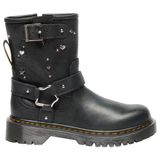 Dr. Martens Genaya Hs J leren enkelboots met profielzool en studs - zwart