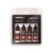 Vallejo Game Color Acrylverfset, zwart, 4 kleuren, matte afwerking, in 18 ml flessen, met pipet voor fantasy-figuren en Wargames