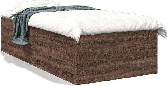 vidaXL Bedframe - Hout - Bruin Eikenkleur - 90x200 cm - Eenpersoons