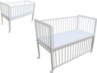 Micoland Kinderbed / Bijbed / Babybed 2-in-1, 120x60 cm, wit, inclusief matras