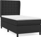 vidaXL Boxspring met matras kunstleer zwart 100x200 cm