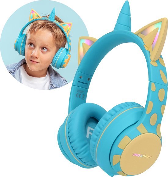 iMoshion Kinderkoptelefoon met verlichte Unicorn-oortjes