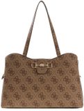 GUESS Janie Logo Tote Bag Latte Logo Schoudertas Bruin