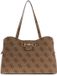 GUESS Janie Logo Tote Bag Latte Logo Schoudertas Bruin