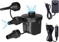 OEM NCD E-Commerce Handel GmbH Elektrische luchtpomp, 5200 mAh, oplaadbare batterij, mini-luchtpomp, elektrische opblaaspomp met 3 stralen, snel opblazend, geschikt voor opblaasboten, luchtbedden, kinderbadkamers, zwart