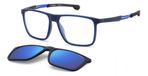 Carrera CA 4020/CS FLL blauwe rechthoekige kunststof/carbon bril met 0.00 sterkte