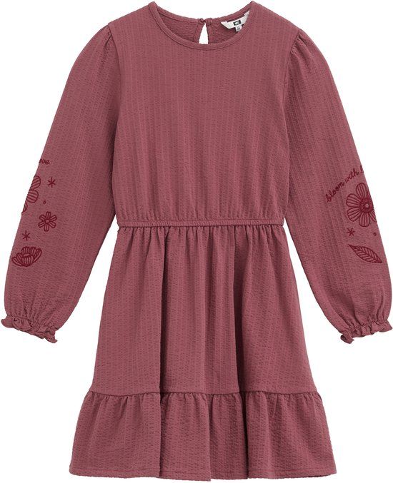 WE Fashion Meisjes seersucker jurk met embroideries