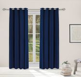 Linder BohoChic Gordijnen met Ringen - 140x240cm - Calypso Navy