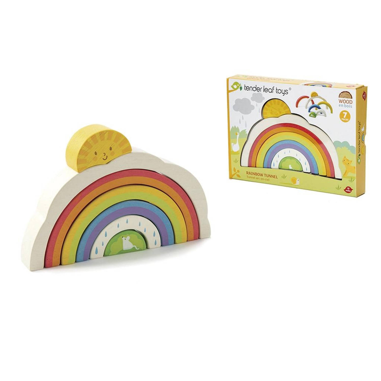 Tender Toys regenboog vorm puzzel junior 7-delig