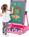 OEM Kindertekenbord - tweedelig tekenbord van staal - in hoogte verstelbaar - 360 graden draaibaar - voor kinderen, inclusief accessoires
