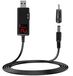 SURIGHT USB power step-up converter - 5V USB naar DC 9V 12V voedingskabel - LED-display met DC 5,5 x 2,1 mm jack 3,5 x 1,35 mm