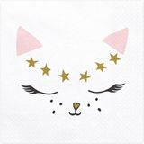 PartyDeco - Servetten - Meow (20 stuks)