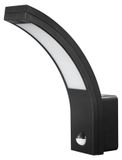 Lampe LED avec détecteur, IP54, noir, 10W, avec détecteur de mouvement