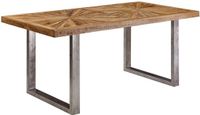 Wohnling Eettafel Mango massief houten eetkamertafel 200x76,5x100 cm | Keukentafel loft natuur | Massief houten tafel met metalen frame | Industriële tafel