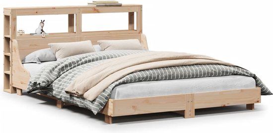 vidaXL Bedframe Massief Grenenhout 140x190 cm Naturel