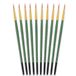 Tristar Serie 104 Borstelset, rond, synthetische borstelharen, nr. 8, goudkleurig/groen handvat, 10 stuks