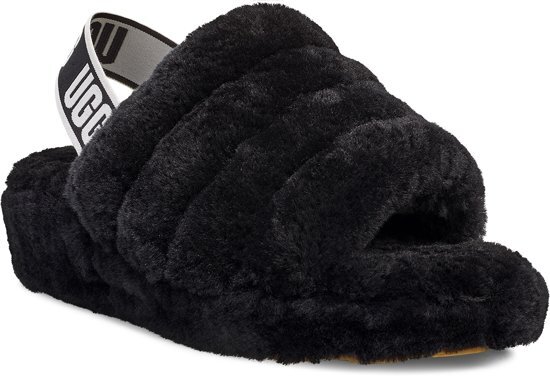 UGG Fluff Yeah Slide Dames Pantoffels - Zwart - Maat 41