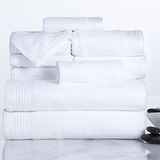 Lavish Home Geribbelde 100% Katoen 10-delige Handdoekenset - Wit