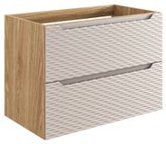 Beige Chêne Meuble de salle de bain sous lavabo - 80cm - 2 tiroirs