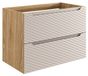 Beige Chêne Meuble de salle de bain sous lavabo - 80cm - 2 tiroirs