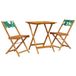 Syfax 3-delige Bistroset bladpatroon stof en massief hout