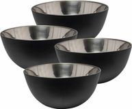 Svenska Living Kommetjes/schaaltjes - 4x - noir - RVS - D19 x 9 cm