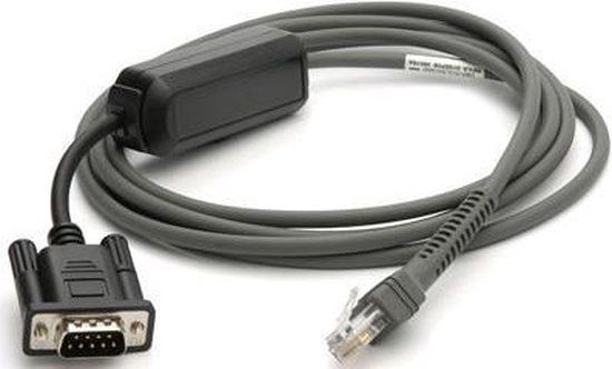Zebra connection cable, RS232, 2.13 m, Black