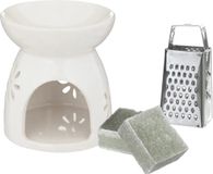 Merkloos Amberblokjes/geurblokjes cadeauset - eucalyptus - inclusief geurbrander en mini rasp