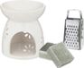 Merkloos Amberblokjes/geurblokjes cadeauset - eucalyptus - inclusief geurbrander en mini rasp