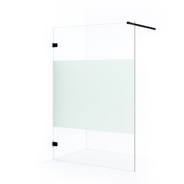 Maxaro Inloopdouche Diamond 140cm 8mm Helder Veiligheidsglas Mat Zwart