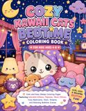 Cozy Kawaii Cats Bedtime Coloring Book for Kids Ages 4–8