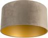 QAZQA Cilinder Velours Lampenkap Ø 50 cm Taupe