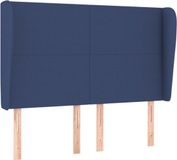 vidaXL Hoofdbord met randen 147x23x118/128 cm stof blauw