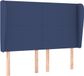 vidaXL Hoofdbord met randen 147x23x118/128 cm stof blauw