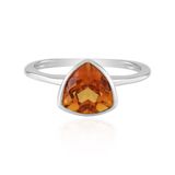 Cavill - Zilveren ring met Oranje Kwarts triljant 1,668 ct - 925 Sterling Zilver platina gecoat