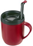 Zyliss Hot Mug Cafetière - Red - Insulated Travel Coffee Mug with Lid - Dishwasher Safe