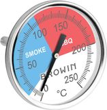Browin - Roestvrijstalen thermometer voor woon- en barbecuegebruik - 0-250°C