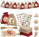 oCreon Jute Jute adventskalenderzakjes - Vulbare adventskalender voor 2026 - Jute kerstkalenderzakjes van 20 x 30 cm - Verrassingskalenderzakjes voor Kerstmis