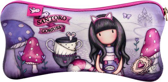 Schoolpennenzak Gorjuss Cheshire cat Paars (22 x 11.3 x 1 cm)