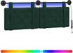 vidaXL Hangend Hoofdbord Met LED-verlichting Donkergroen Fluweel